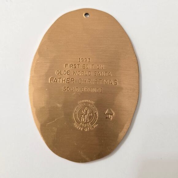 1st Edition Santa 1993 Wendell August Forge Bronze Father Christmas Ornament - Picture 7 of 7